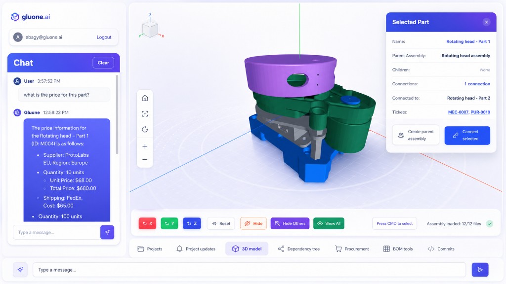 Gluone interactive demo interface